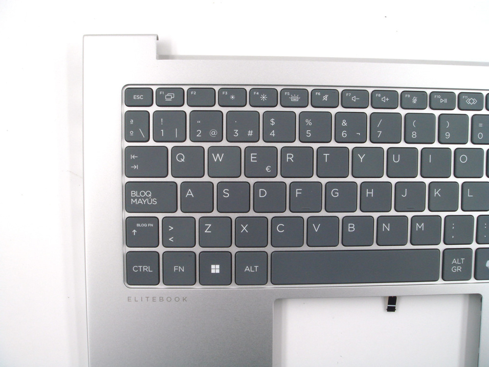 New-Orig HP Elitebook 640 645 G11 14.0" Palmrest Keyboard Bezel with Spanish Backlit Keyboard Silver N97244-071