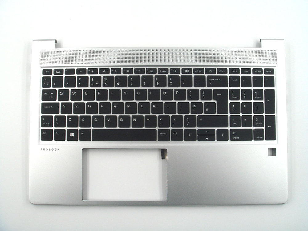 New-Orig HP Probook 450 455 G10 15.6" Palmrest Keyboard Bezel with UK-English Backlit Keyboard Silver N43874-031
