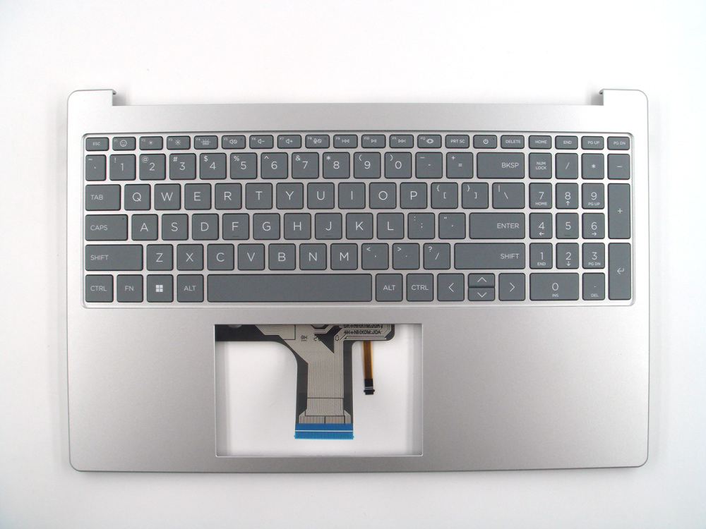 New-Orig HP Laptop 15-FC 15-FD 15.6" Palmrest Keyboard Bezel with US-English Backlit Keyboard withou Finger Hole Silver N36753-001
