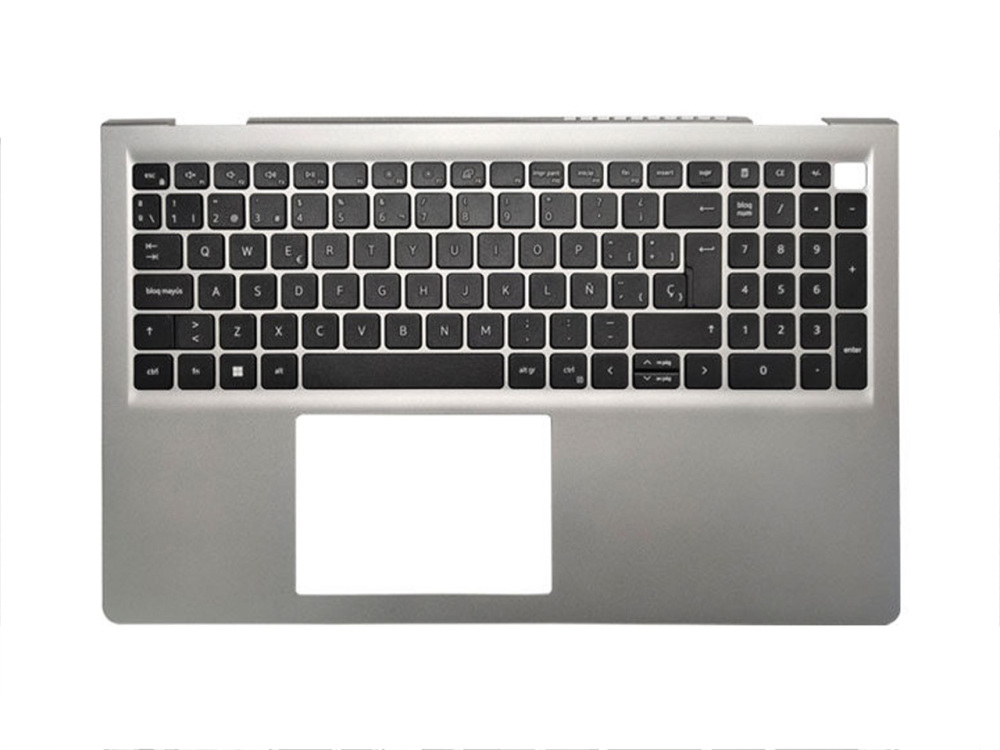 New-Orig Dell Inspiron 3520 3525 15.6" Palmrest Bezel with Spanish NBL Keyboard no-USBC port Silver