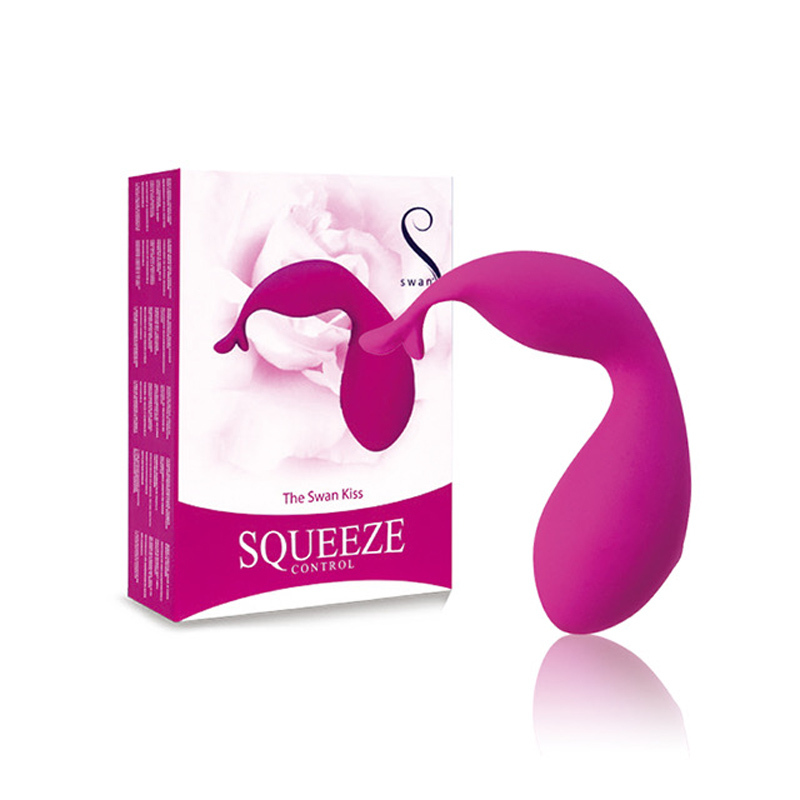 The Swan Kiss Squeeze Control Female Sex Toy Waterproof Rechargeable Included Luxury Travel Pouch