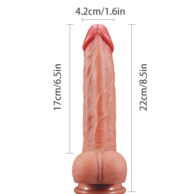8.86” Realistic Dildo Suction Cup Anal Vagina Sex Toys for Women Brown Big Dong with Balls