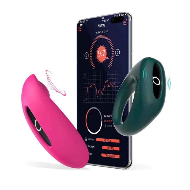 Magic Motion Phone APP Controlled Wearable Panty Vibrator with Vibrating Penis Ring Set Sex Toy for Couples