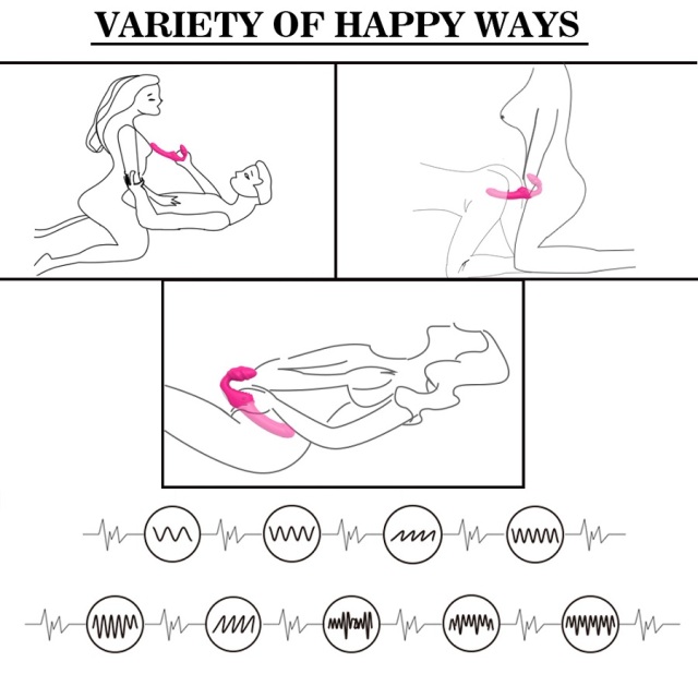 Female Sex Toy 9 Speed Strapless Strap-On Dildo Double End Vibrator Sex Toy for Lesbian Couple