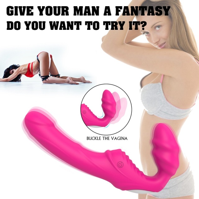 Female Sex Toy 9 Speed Strapless Strap-On Dildo Double End Vibrator Sex Toy for Lesbian Couple