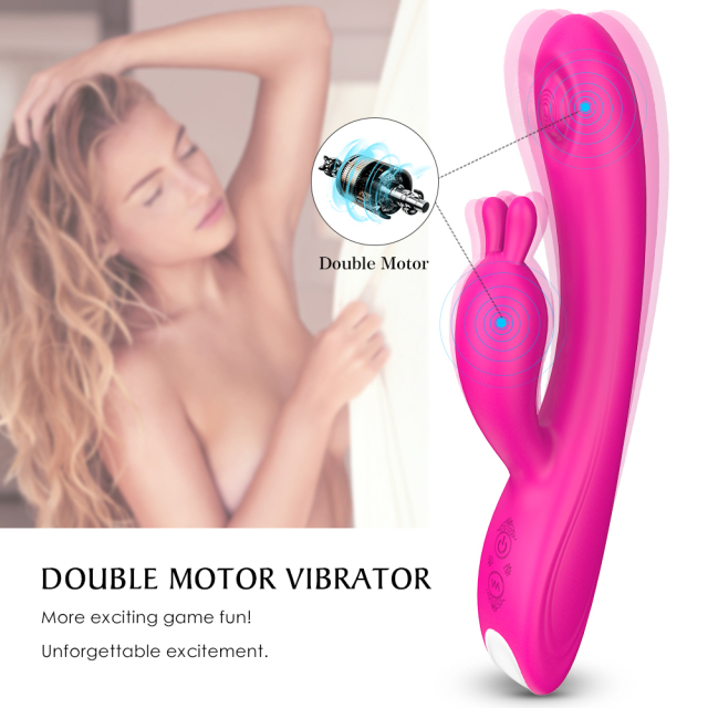 Best Female Sex Toy Rabbit Vibrator Clitoris And G-Spot Dual Stimulation for Women 9 Tapping and 9 Vibrating Speed Modes