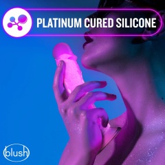 Neon Pink Glow in The Dark Silicone Dildo Dual Density with Balls Suction Cup Base- 7.5" Length & 1.5" Width