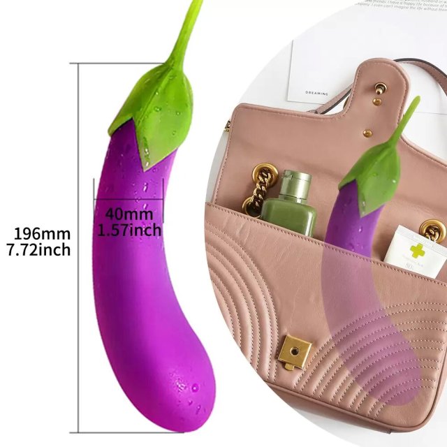 Vegetable Sex Toys Realistic Veggie Eggplant Shape Vibrator for Female Clitoris and G Spot Stimulation Masturbation USB Rechargeable Waterproof