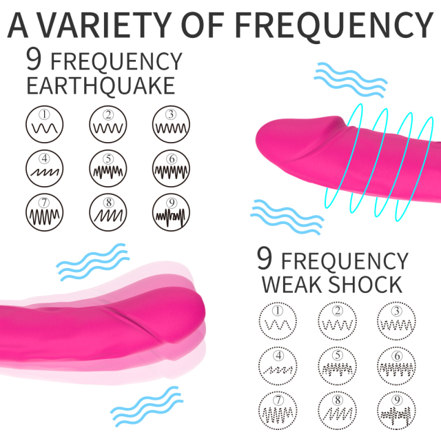 King Double Ended Vibrator Dildo Sex Toy for Lesbian Couple with 9X9 Vibrations for Women Vaginal G-spot and Anal Stimulation