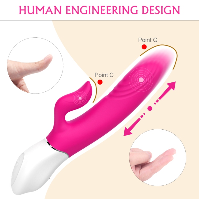 Thrusting Rabbit Vibrator Sex Toys with 9 Powerful Vibrations & 9 Pulses Thrusting Modes & Heating Function, Clitoris G-spot Stimulation Waterproof