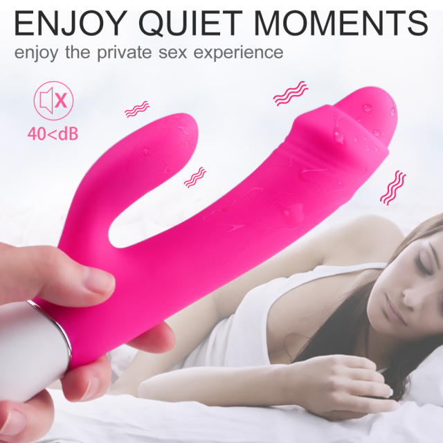 Uncut Foreskin Dildo Dual Vibrator with 9 Speed for Clitoral and G Spot Stimulation Rechargeable Waterproof