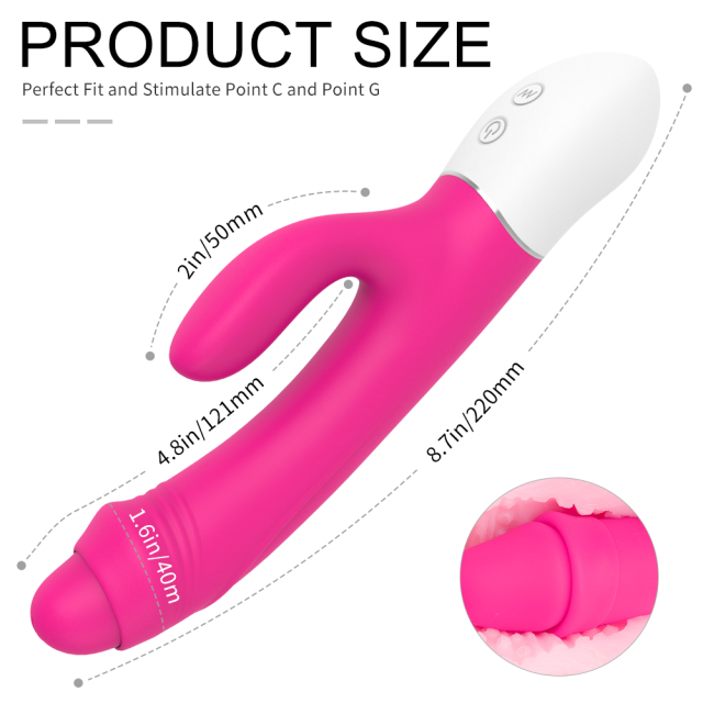 Uncut Foreskin Dildo Dual Vibrator with 9 Speed for Clitoral and G Spot Stimulation Rechargeable Waterproof