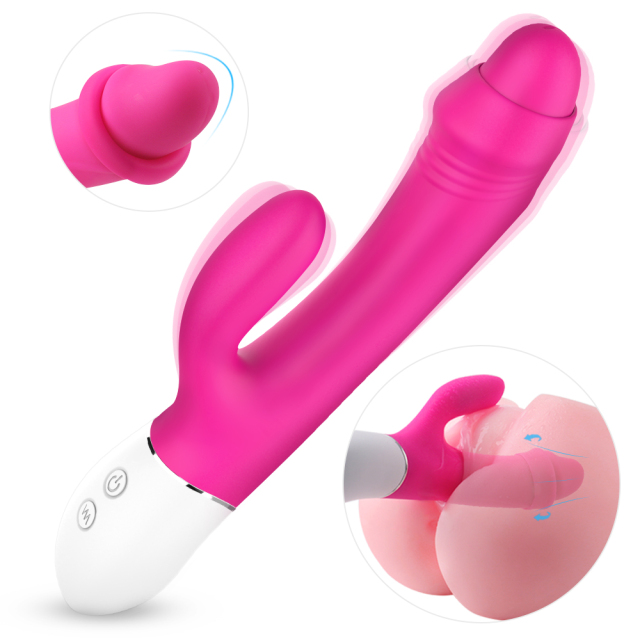 Uncut Foreskin Dildo Dual Vibrator with 9 Speed for Clitoral and G Spot Stimulation Rechargeable Waterproof