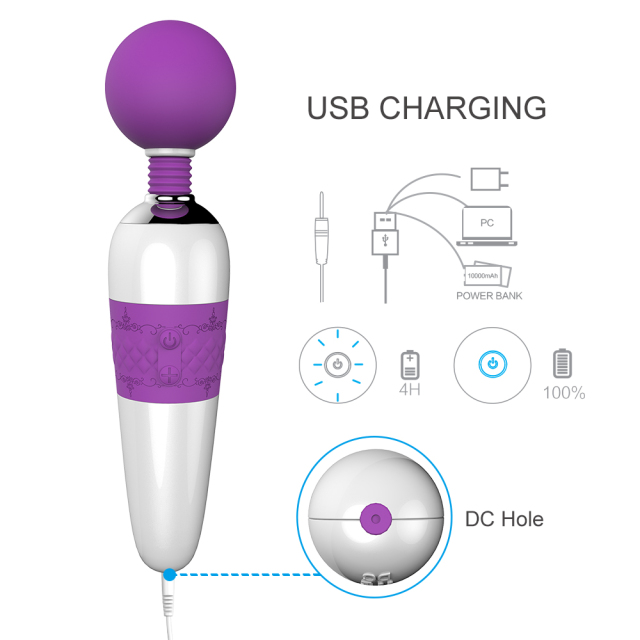 Largest Vibrators Magic Wand Massager Purple with 7 Speed Large Round Head for Personal Body Massager for Muscle Aches and Sports Recovery
