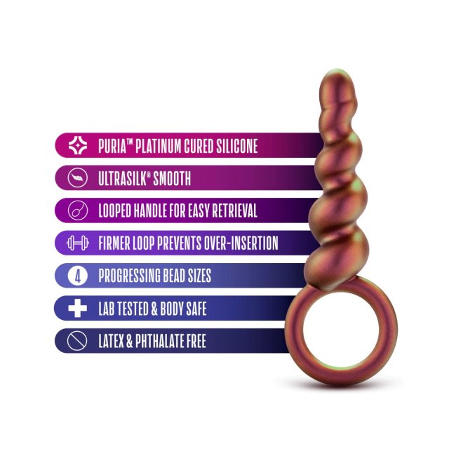 Anal Adventures Matrix Beaded Loop Anal Plug with 5 Swirls That Progress In Size for Optimal Comfort