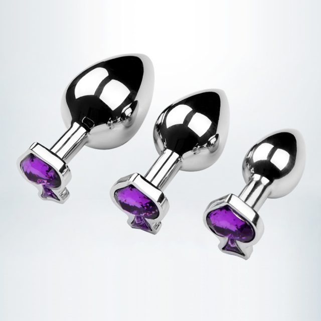 Poker Metal Anal Plug and Four Detachable Designs for the Ends in Poker Style Sexy Gaming Edition