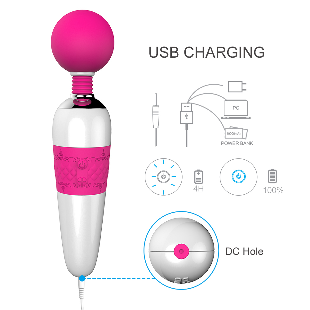 Largest Vibrators Magic Wand Massager Red with 7 Speed Large Round Head for Personal Body Massager for Muscle Aches and Sports Recovery