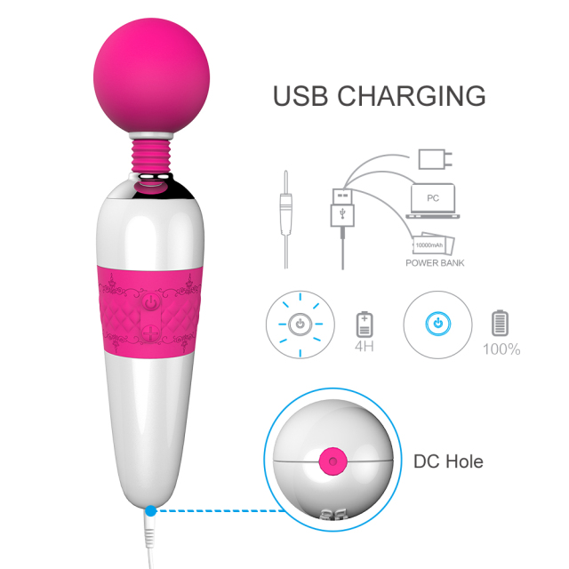 Largest Vibrators Magic Wand Massager Red with 7 Speed Large Round Head for Personal Body Massager for Muscle Aches and Sports Recovery