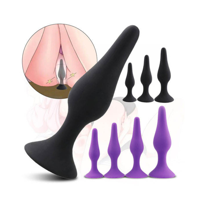 Lotus Silicone Anal Plug Sets S M L XL 4 Size Available Extra Long Silicone Butt Plug Anal Sex Toy