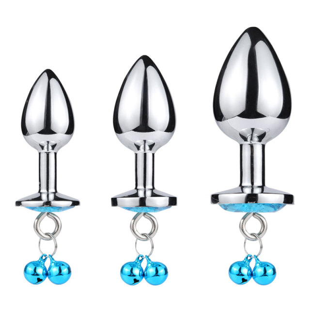 Heart Shape Anal Plug with Jewelry Base Tinkle Bell and Leash Small Medium Large Anal Stimulation Butt Plugs New Design