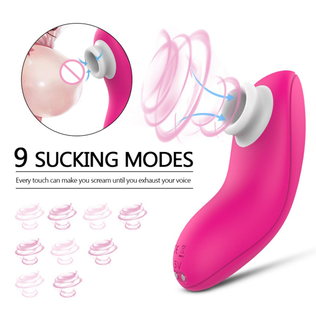 S187 Red Mini Clit Sucking Stimulator Vibrator for Female Masturbation with 9 Suction Settings