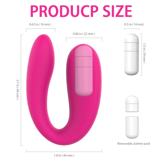 S058 Red Mini U Shaped Silicone Vibrator Clitoris Stimulator for Women Female Masturbator