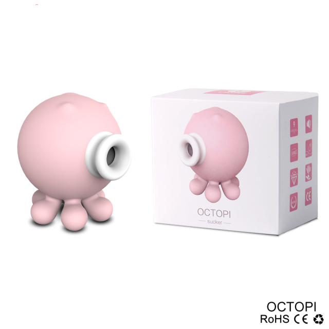 S387 Mini Cute Octopus Design Vibrator Clitoral Sucking Stimulating Massager with 9 Suction Modes for Women Masturbation