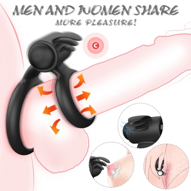 S245 Ultra Soft Dual Penis Ring Bullet Vibrator for Men Delay Ejaculation to Stay Harder and Longer
