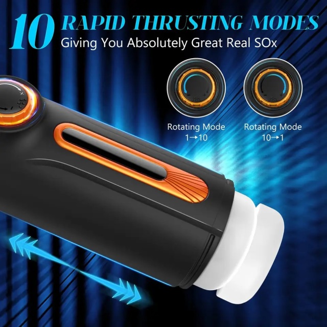 Adventurer Automatic Sex Toy for Men 6 in 1 Function 10 Vibration for Thrusting 4 Suction Male Masturbation with Heating