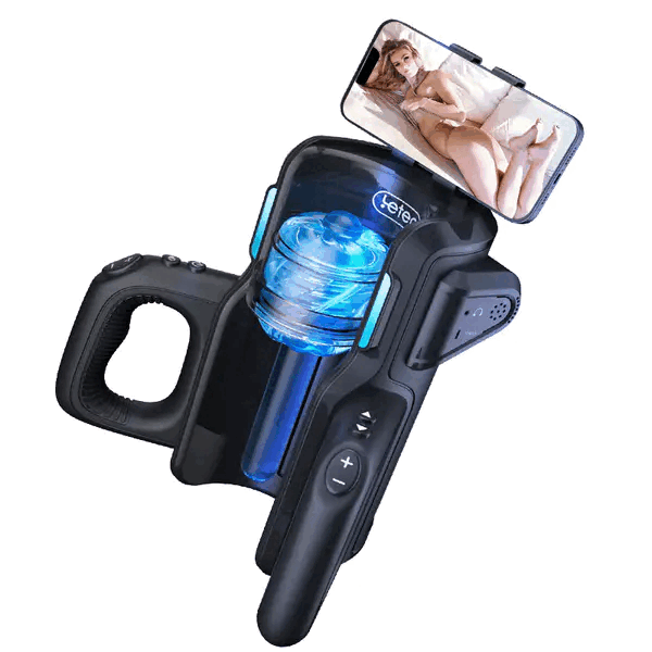 Leten Cannon Ultra-high-speed Hands Free 10 Thrusting High-speed Motor Masturbator Cup with Phone Holder