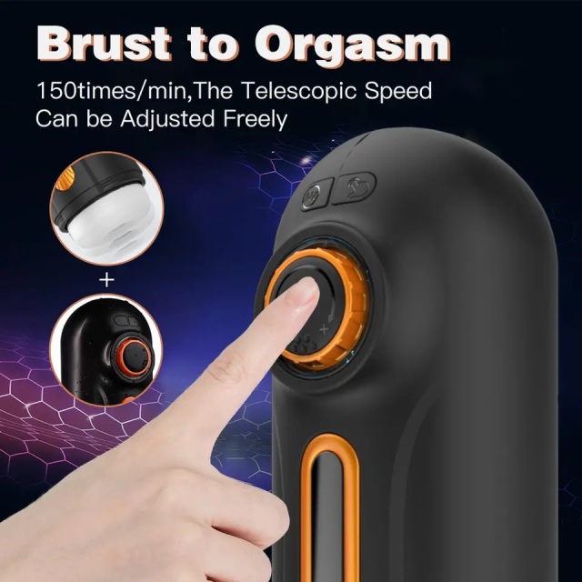 Adventurer Automatic Sex Toy for Men 6 in 1 Function 10 Vibration for Thrusting 4 Suction Male Masturbation with Heating