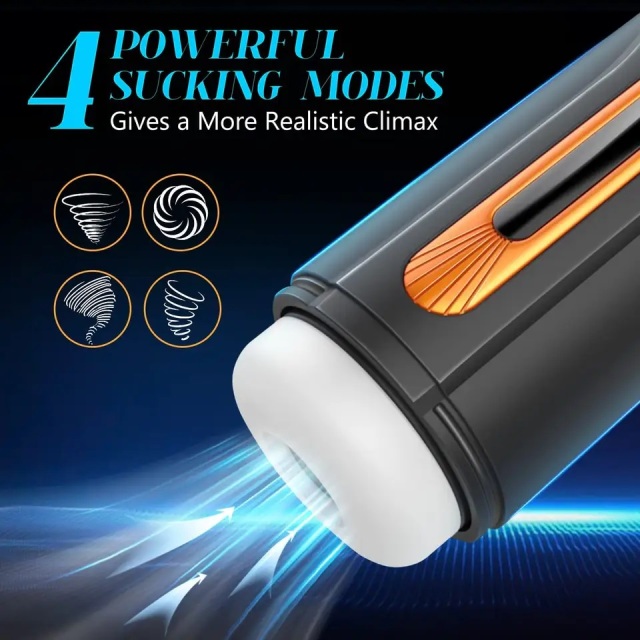 Adventurer Automatic Sex Toy for Men 6 in 1 Function 10 Vibration for Thrusting 4 Suction Male Masturbation with Heating