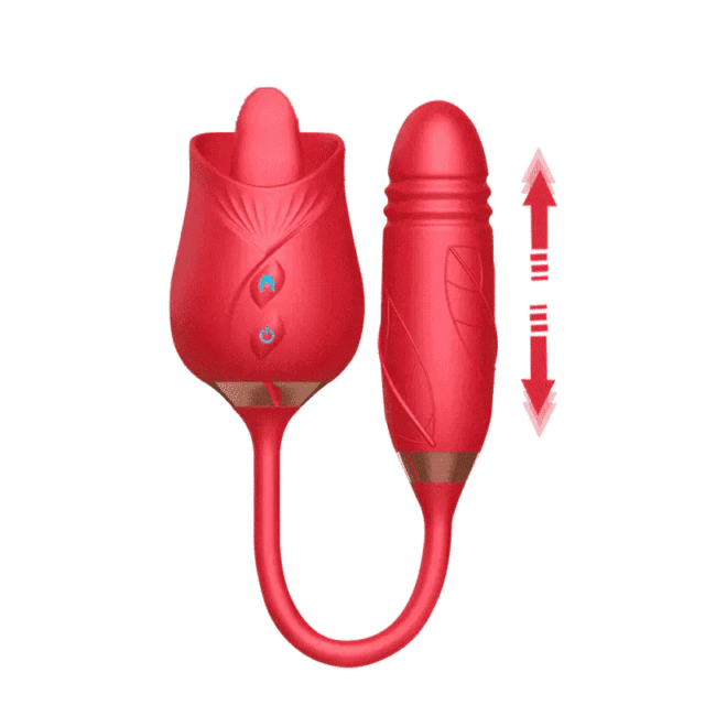 Manting Rose 3 Gen Wholesale 3 in 1 Clitoral Stimulator Vibrator with Tongue Nipple Licking 10 Thrusting Mode G Spot Stimulation Dildo