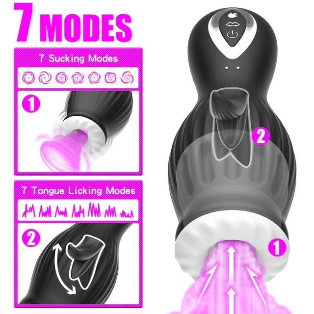 Dragon Suction Automatic HandsFree Male Vacuum Sucking Cup Stroker with 7 Suction and 7 Vibration for Men Training Sex Toy