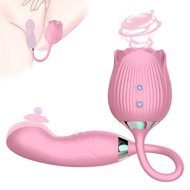 Manting Rose 4 Gen 3 in 1 Rose Sex Stimulator for Women with 10 Thrusting Vibrating & Licking Modes