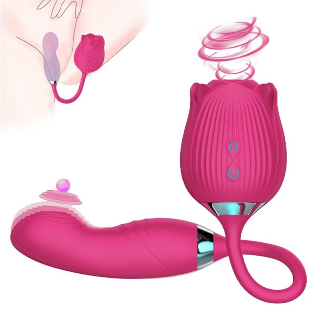 Manting Rose 4 Gen 3 in 1 Rose Sex Stimulator for Women with 10 Thrusting Vibrating & Licking Modes