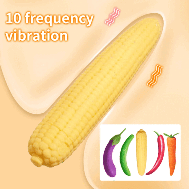 Vegetable Sex Toys Realistic Veggie Corn Cob Maize Shape Vibrator for Female Clitoris and G Spot Stimulation Masturbation USB Rechargeable Waterproof