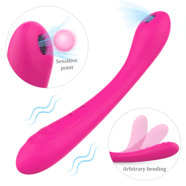S247 Charming 2 in 1 G-Spot Sucking Clitoris Stimulator Vibrator with 9 Vibrating and Sucking Mode for Female Masturbation