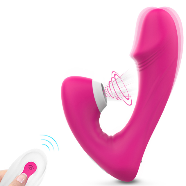 S181-2 Red Fierce-RCT Wireless Remote Clitoris Sucking & G-spot Vibrator with 9 Suction and Vibrating Modes