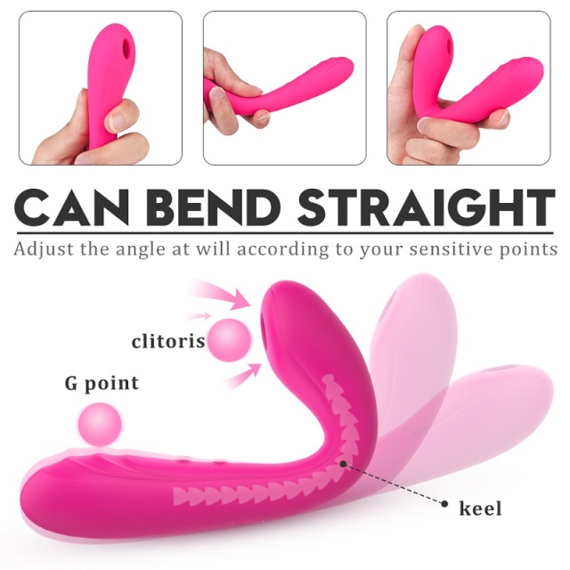 S247 Charming 2 in 1 G-Spot Sucking Clitoris Stimulator Vibrator with 9 Vibrating and Sucking Mode for Female Masturbation