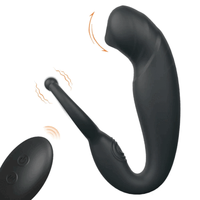 S234-2 Demon-RCT 3 in 1 Remote Control Anal Plug Prostate Massager with Testicular Massager with 9 Vibrating and 9 Sliding Mode