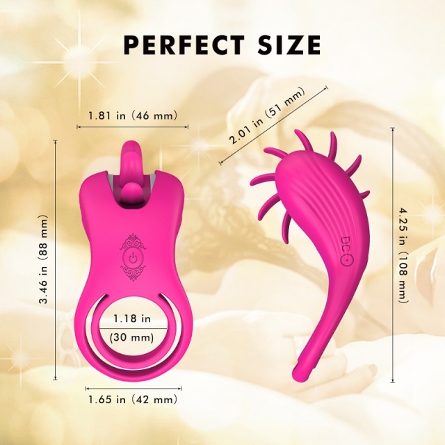 S134 Vibrating Double Penis Ring with 10 Rotation Modes for Men Delay Ejaculation
