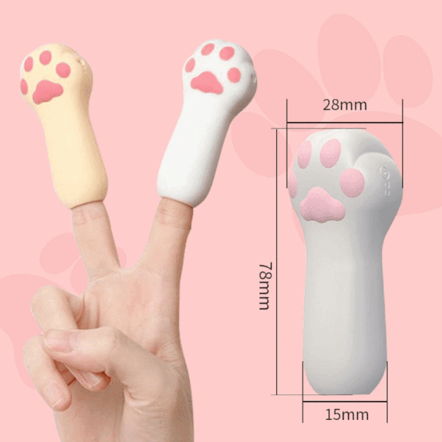 Cat Claw Fingertip Portable Silicone Cartoons Finger Cots Vibrator with 10 Speed for Women G Spot Clitoris Stimulation