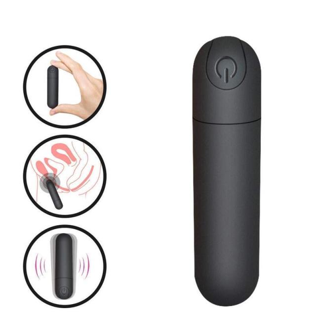 Black Magic Mini Bullet Vibrator with 10 Speed for Women Clitoris Stimulation Rechargeable
