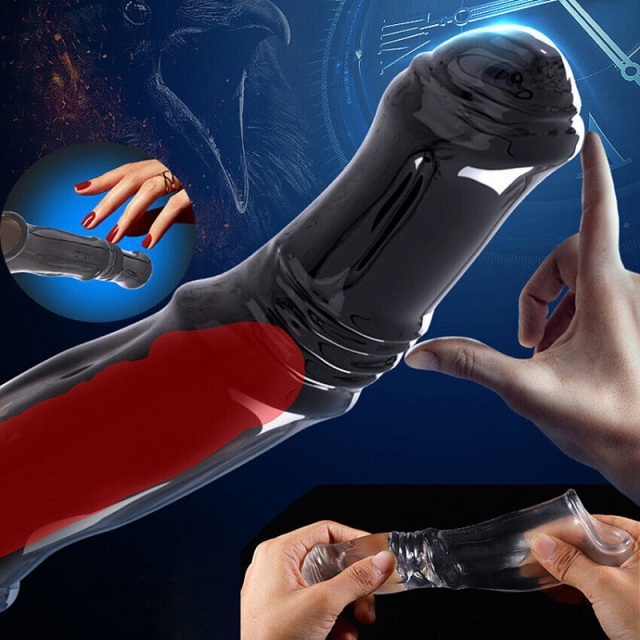 Crazy Horse Black Vibrating Penis Sleeve Extender for Men Couple Bigger Adult Products Masculine
