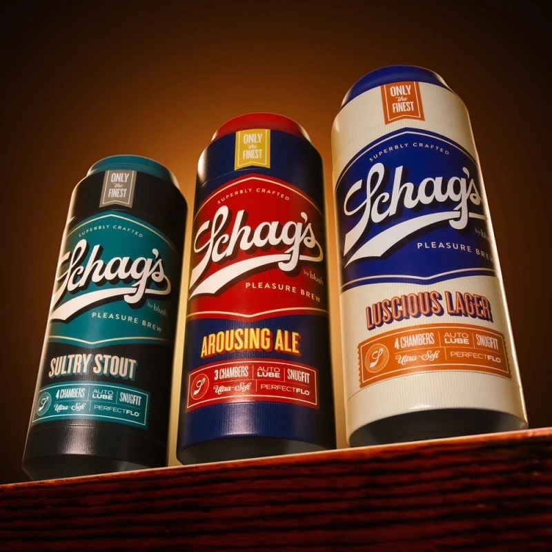 Blush Schag's Arousing Ale Frosted Self Lubricating Textured Beer Can Masturbator Male Stroker Toy