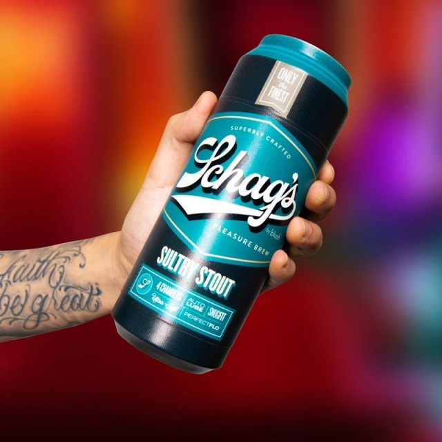 Blush Schag's Sultry Stout Frosted Self Lubricating Textured Beer Can Masturbator Male Stroker Toy