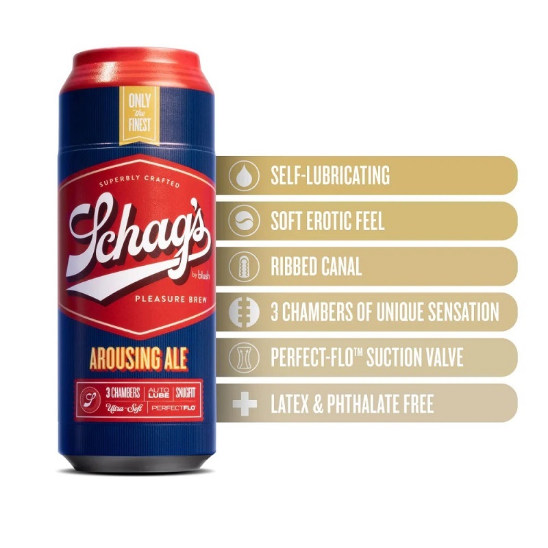 Blush Schag's Arousing Ale Frosted Self Lubricating Textured Beer Can Masturbator Male Stroker Toy