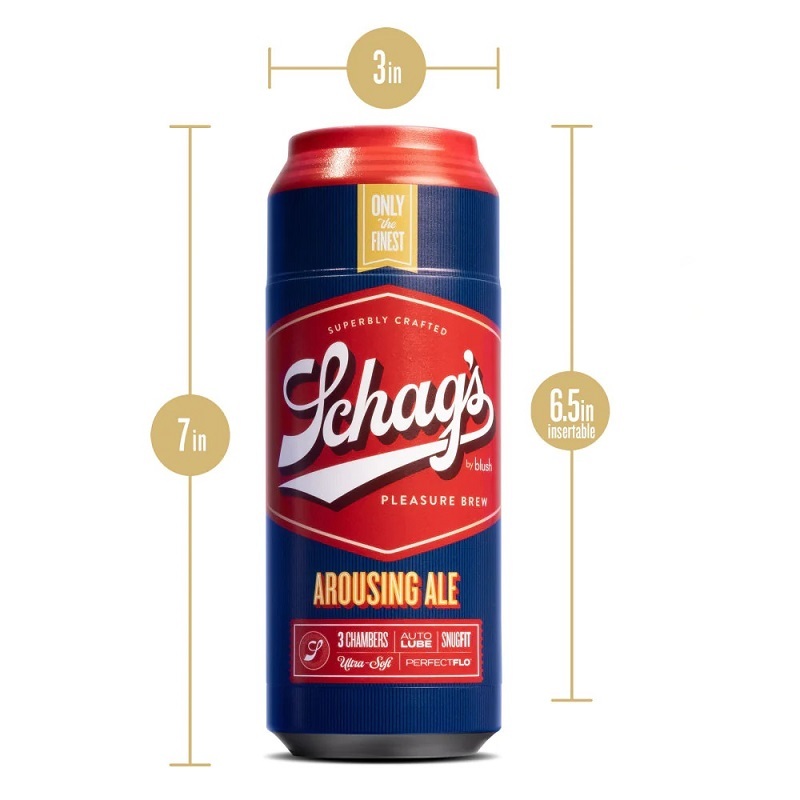 Blush Schag's Arousing Ale Frosted Self Lubricating Textured Beer Can Masturbator Male Stroker Toy