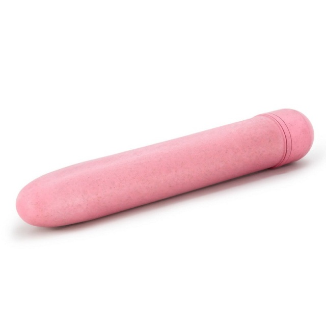 Gaia Eco Plant-Based 7" Slim Multispeed Battery Powered Vibrator in Coral for Women Clit Stimulation - Made from Sustainable BioFeel